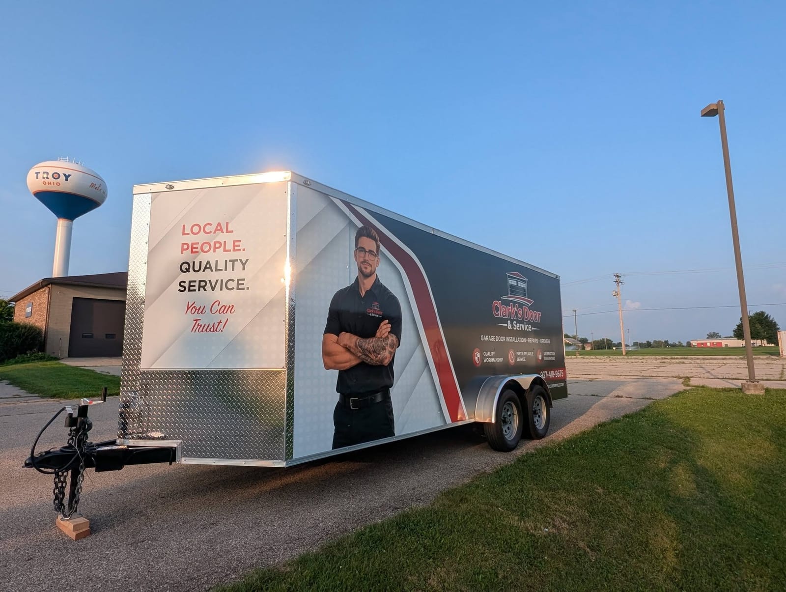 Clark’s Door & Service branded trailer